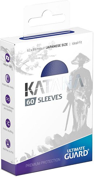 Ultimate Guard Katana Sleeves  Kortlommer  Japanese Size  Yugioh-  195 184 Rrelse  Blue  60 Sleeves