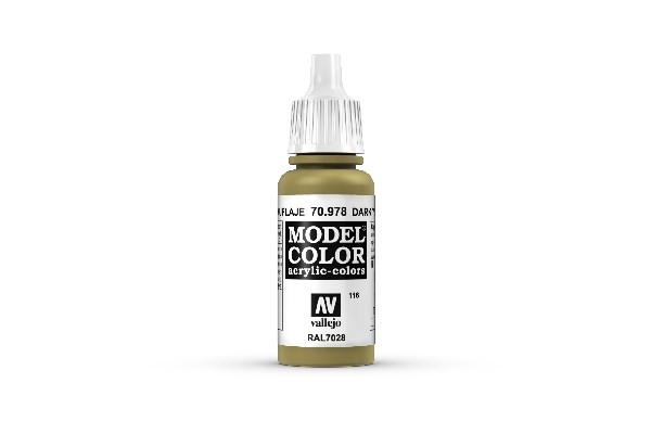 Vallejo Model Color Maling: Mørk Gul 17ml - Udsalg!
