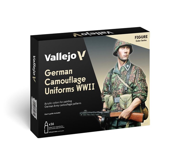 Vallejo Maling Model Color: German Camouflage Uniforms Wwii Color Set 16 Colors 18ml