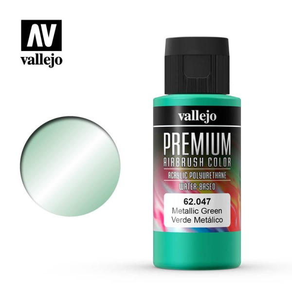 Vallejo Premium Airbrush Farve: Metalgrøn 60ml