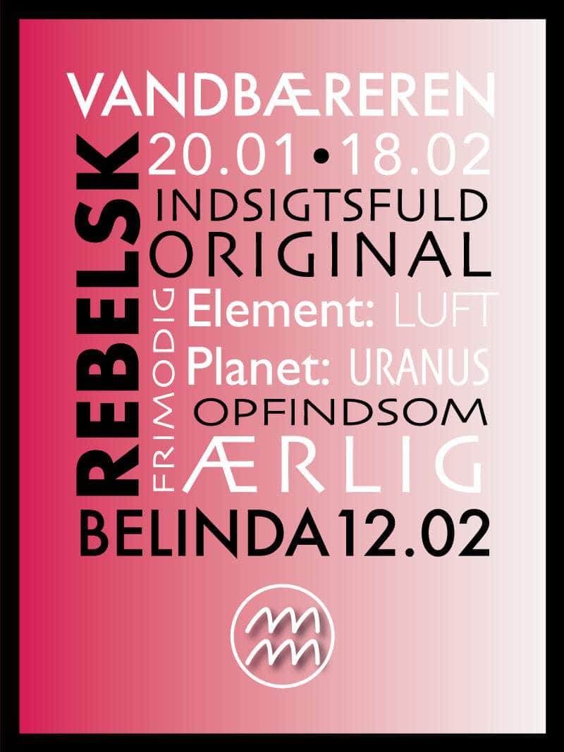 Vandbærer Stjernetegn Plakat – Elegant Astrologisk Kunst