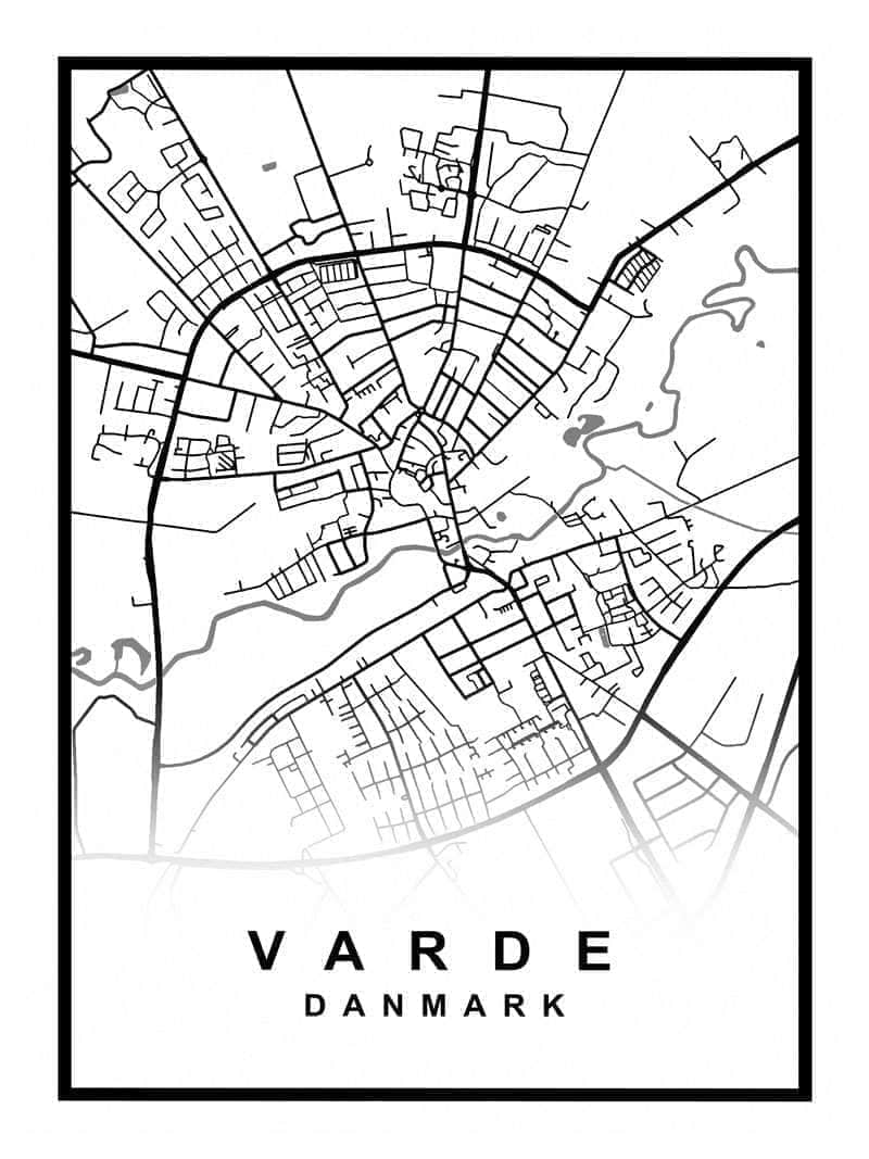 Varde Bykort Plakat – Udforsk Din Elskede By Varde