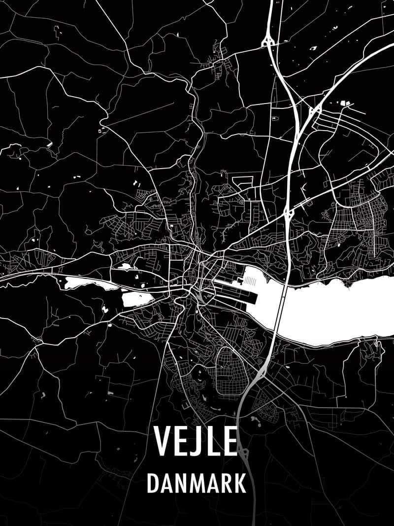 Vejle Kortplakat – Smuk Plakat over Vejle By