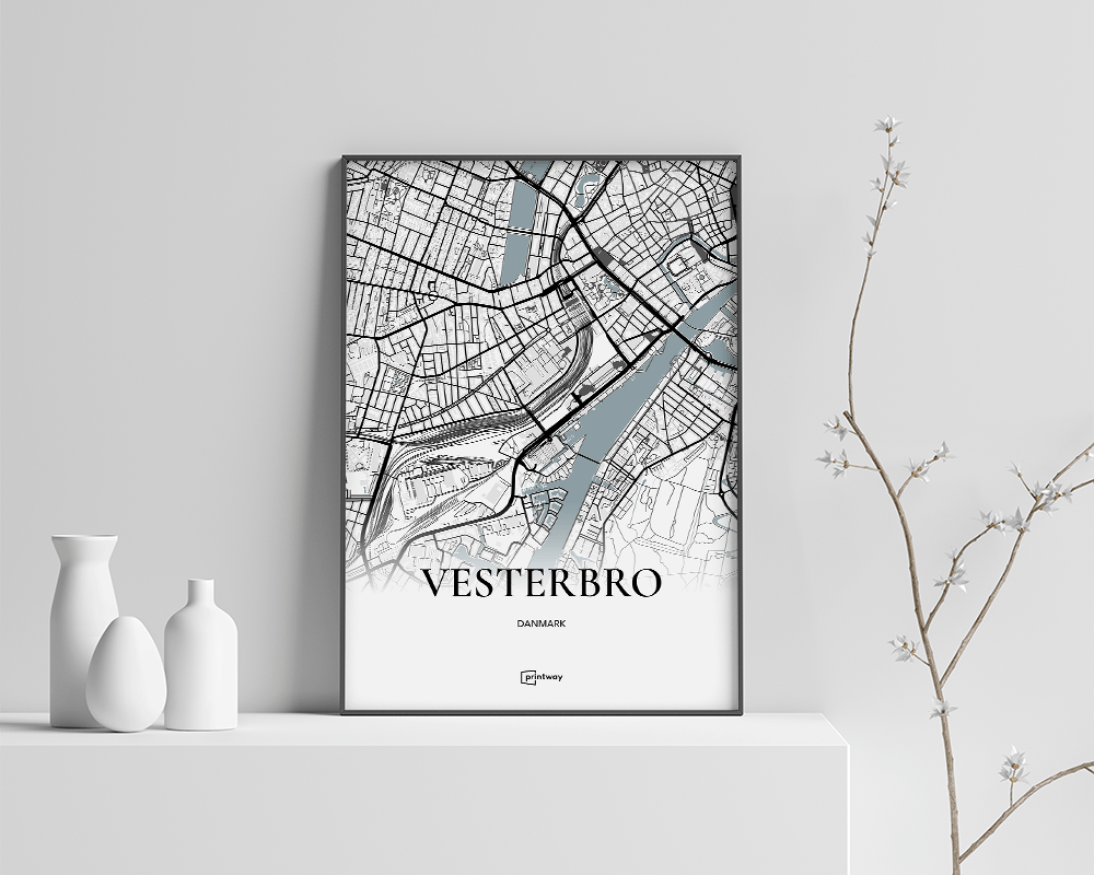 Vesterbro Bykort Plakat – Minimalistisk A4 Vægdekoration