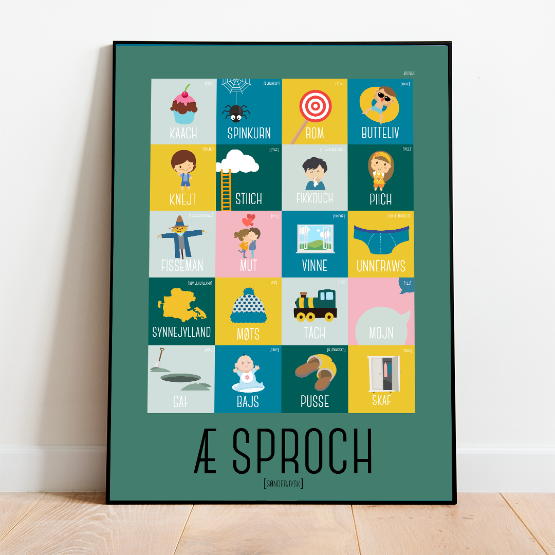 Sproch Plakat Grøn – Sjov Sprogkunst til Dit Hjem!